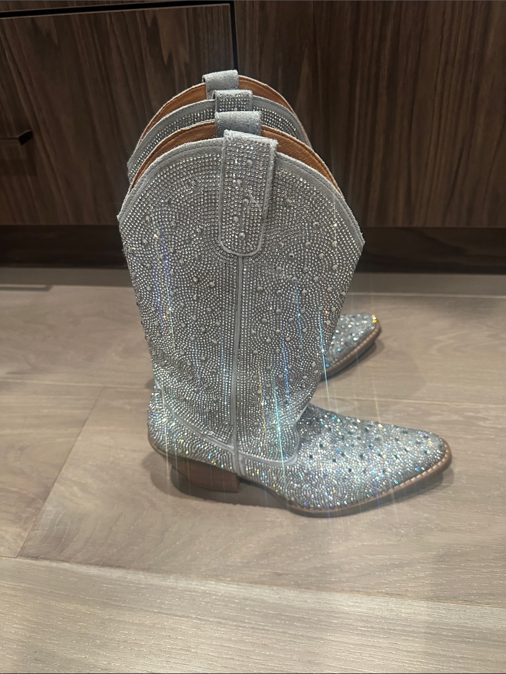 dingo Silver Rhinestone Western Heeled Boots